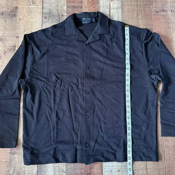 ASOS dark future oversized heavyweight jersey button down shirt logo m - Picture 5 of 7